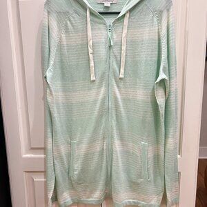 Guide series Mint and White Hooded Cardigan